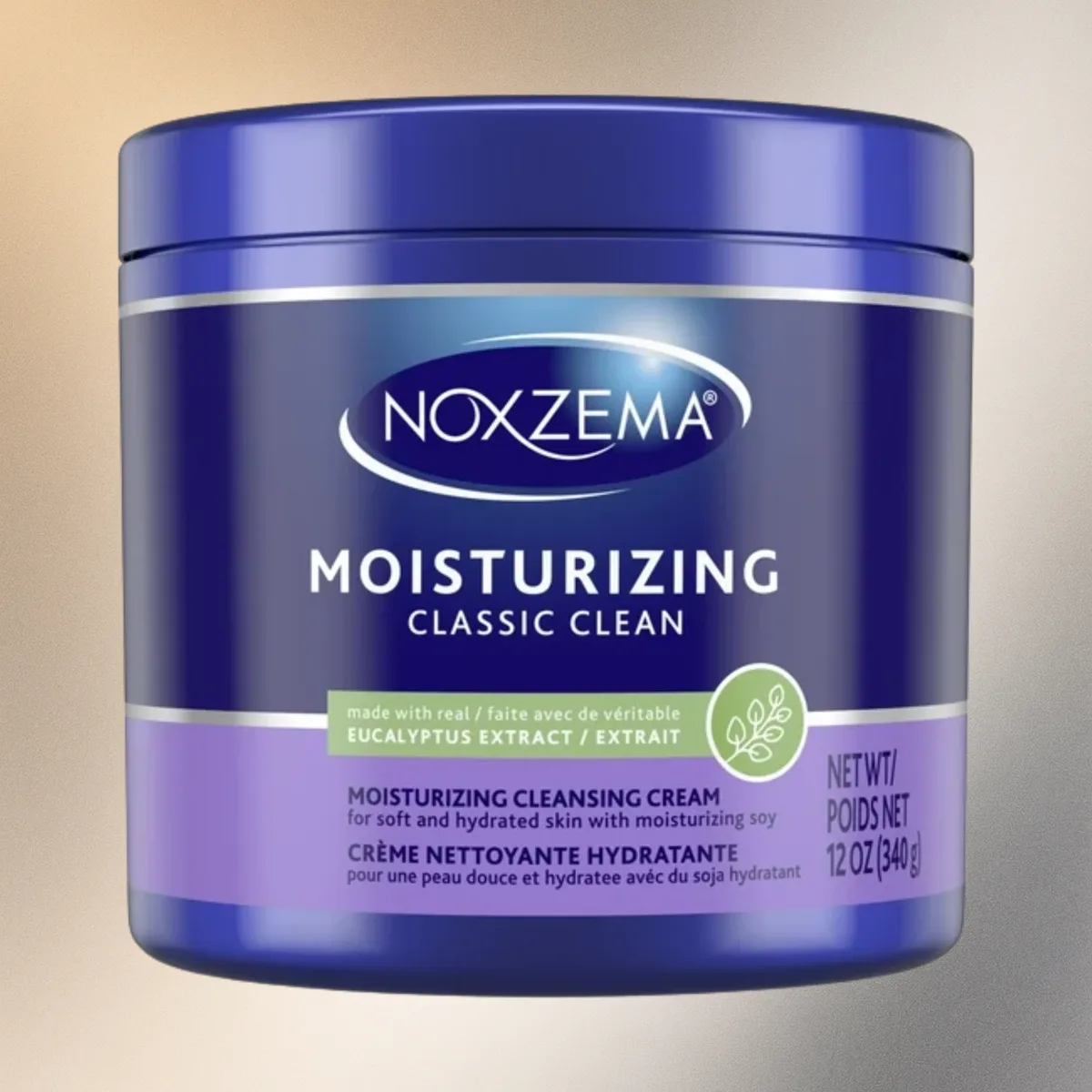 Noxzema Clean Moisture Deep Cleansing Cream in blue jar with moisturizing formula label