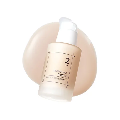 Numbuzin No. 2 Protein 43% Creamy Serum in a tube with minimalist numbered branding