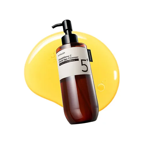 Numbuzin No. 5+ Glutathione C Facial Spa Cleanser bottle with golden cleansing oil