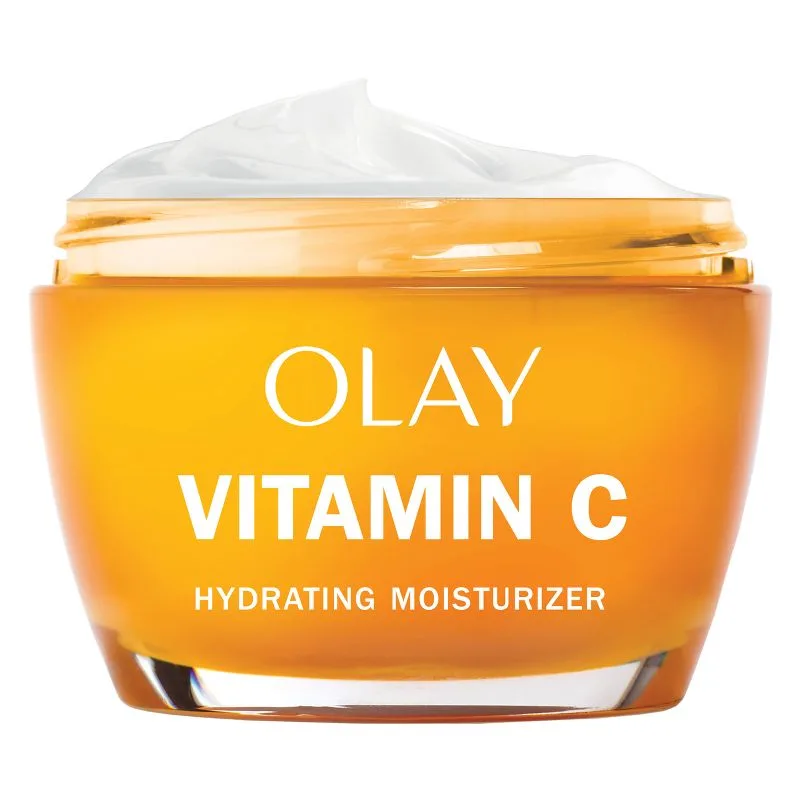 Olay Regenerist Vitamin C + Peptide 24 Brightening Face Moisturizer in orange-gold jar