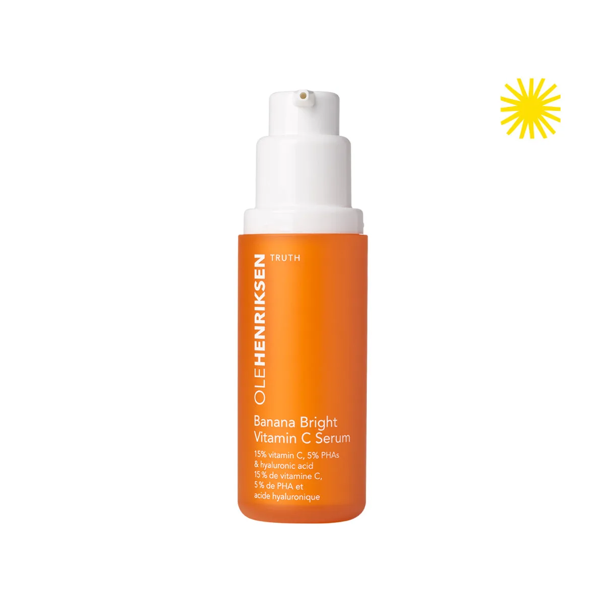 Ole Henriksen Banana Bright Vitamin C Serum yellow pump bottle
