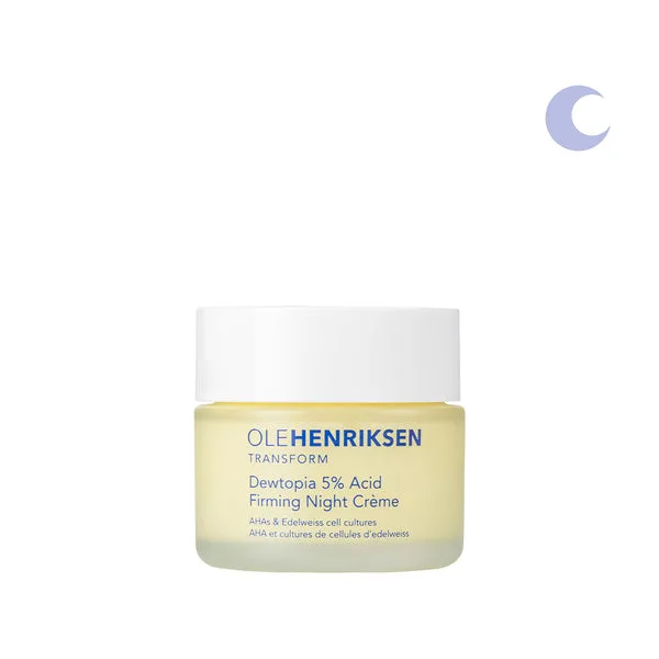 Ole Henriksen Dewtopia 5% Acid Firming Night Crème purple jar