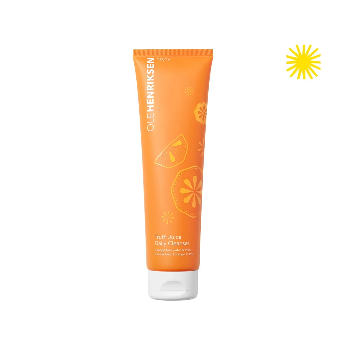 Ole Henriksen Truth Juice Daily Cleanser bright yellow squeeze tube with flip-top cap