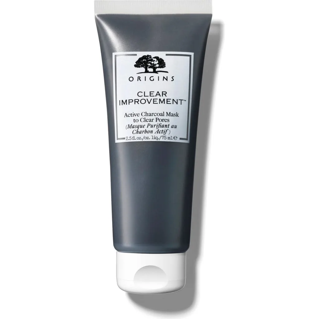 Origins Clear Improvement Active Charcoal Mask dark gray clay mask in a jar