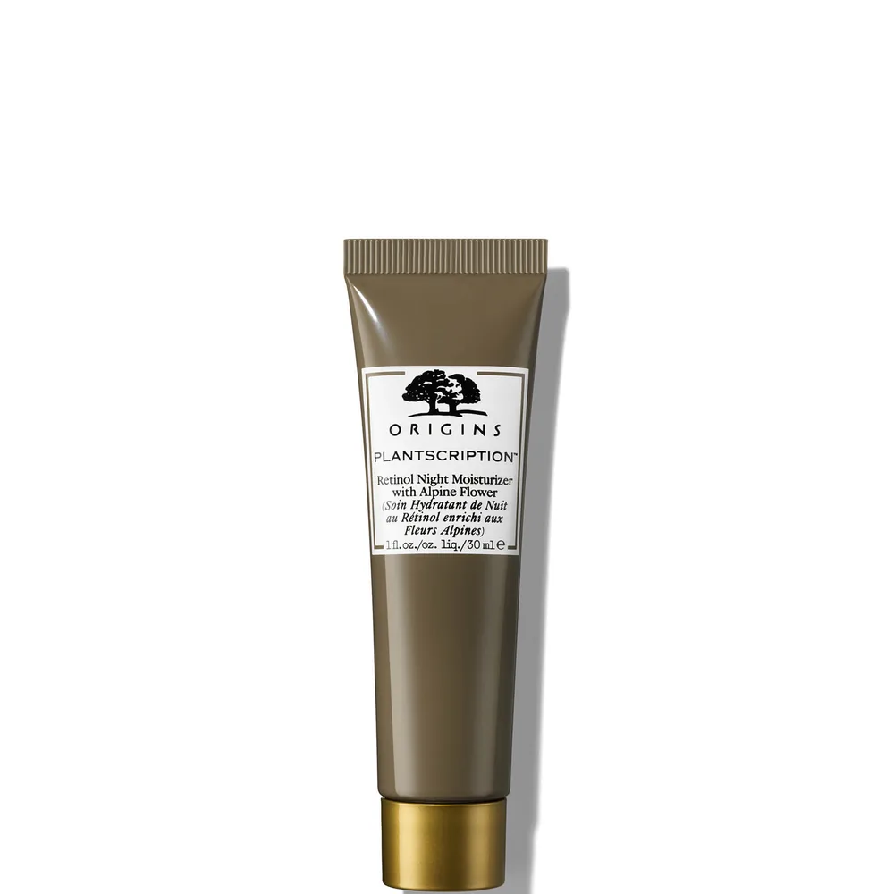 Origins Plantscription Retinol Night Moisturizer in a dark tube