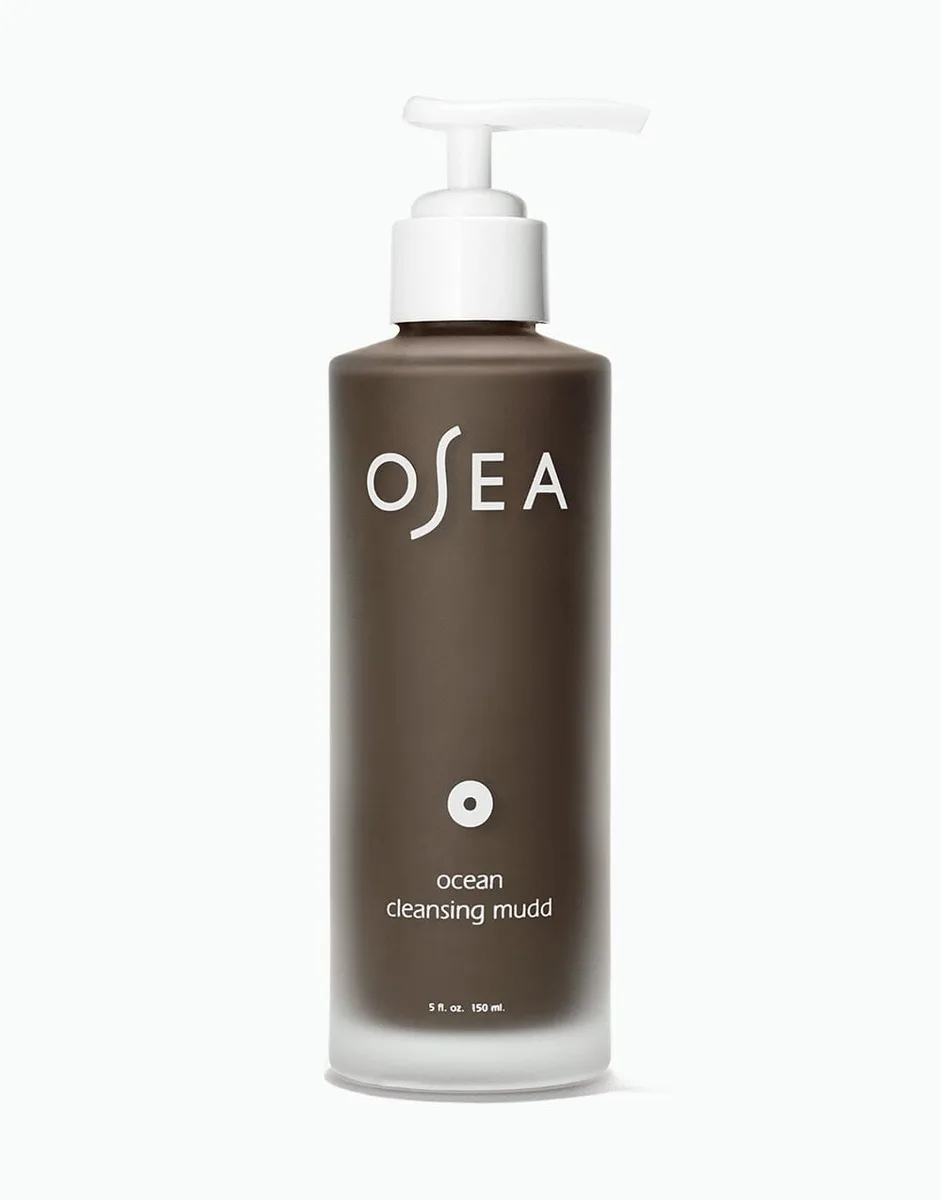 Osea Ocean Cleansing Mudd facial cleanser in a dark squeeze tube with ocean-inspired minimalist packaging