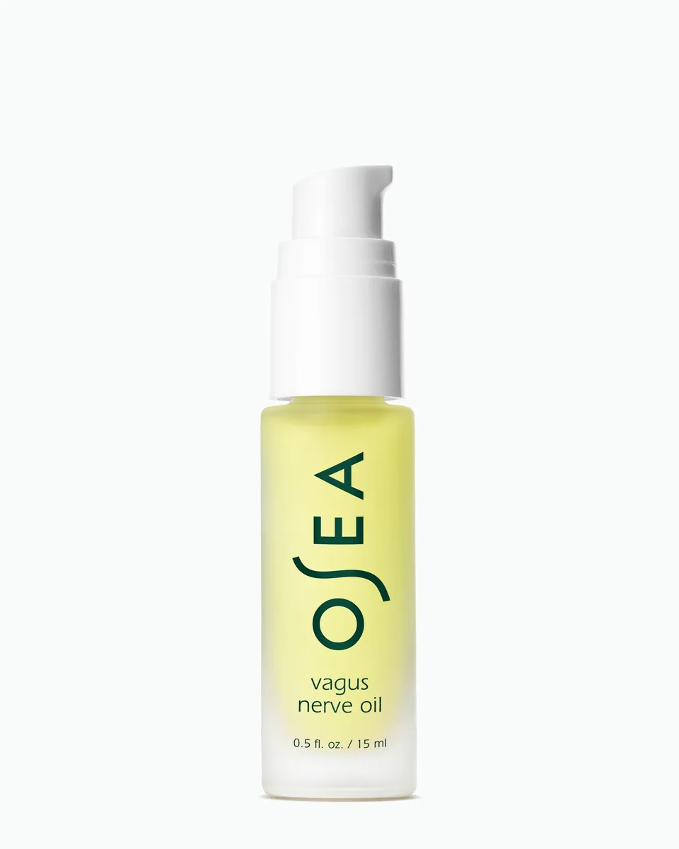 Osea Vagus Nerve Oil in a small glass bottle with minimalist ocean-inspired packaging