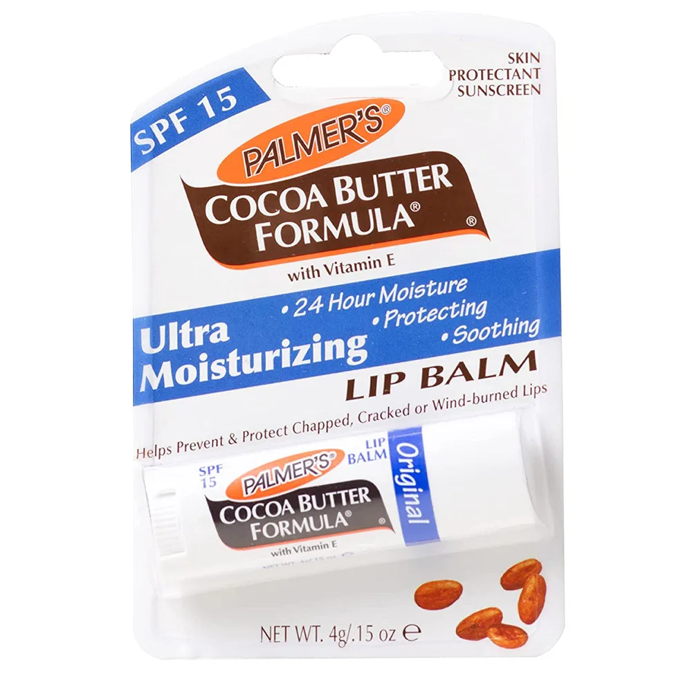 Palmer's Cocoa Butter Formula Moisturizing Lip Balm SPF 15 in a dark brown twist-up tube