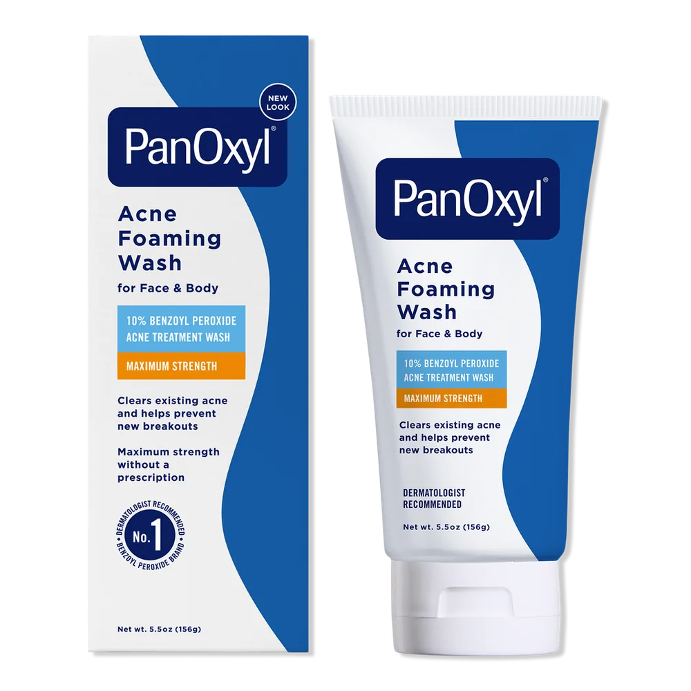 PanOxyl Acne Foaming Wash 10% Benzoyl Peroxide blue and white tube
