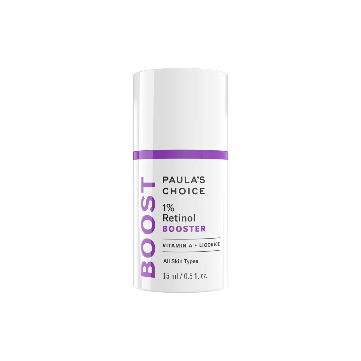 Paula's Choice 1% Retinol Booster in an opaque squeeze tube