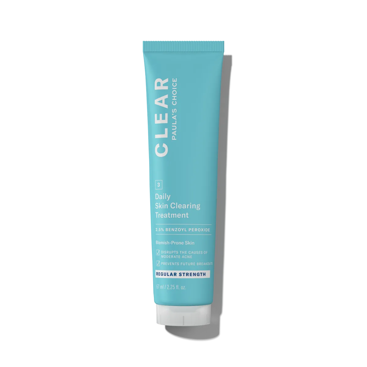 Paula's Choice CLEAR Regular Strength Daily Skin Clearing Treatment with 2.5% Benzoyl Peroxide in a squeeze tube