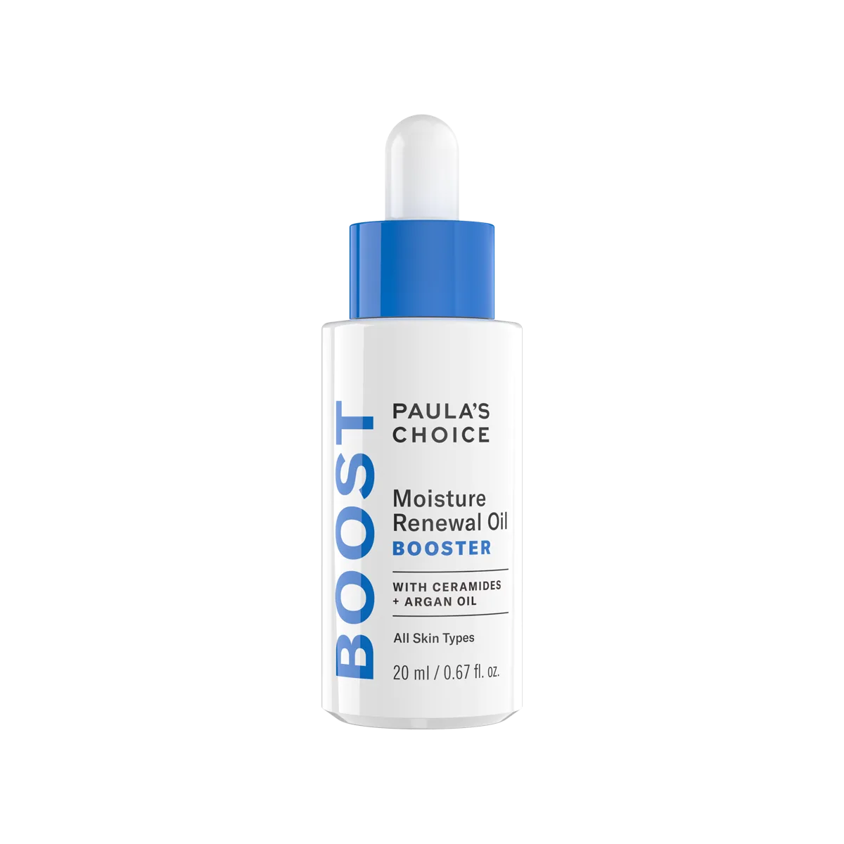 Paula's Choice Moisture Renewal Oil Booster in a glass bottle with pipette dropper