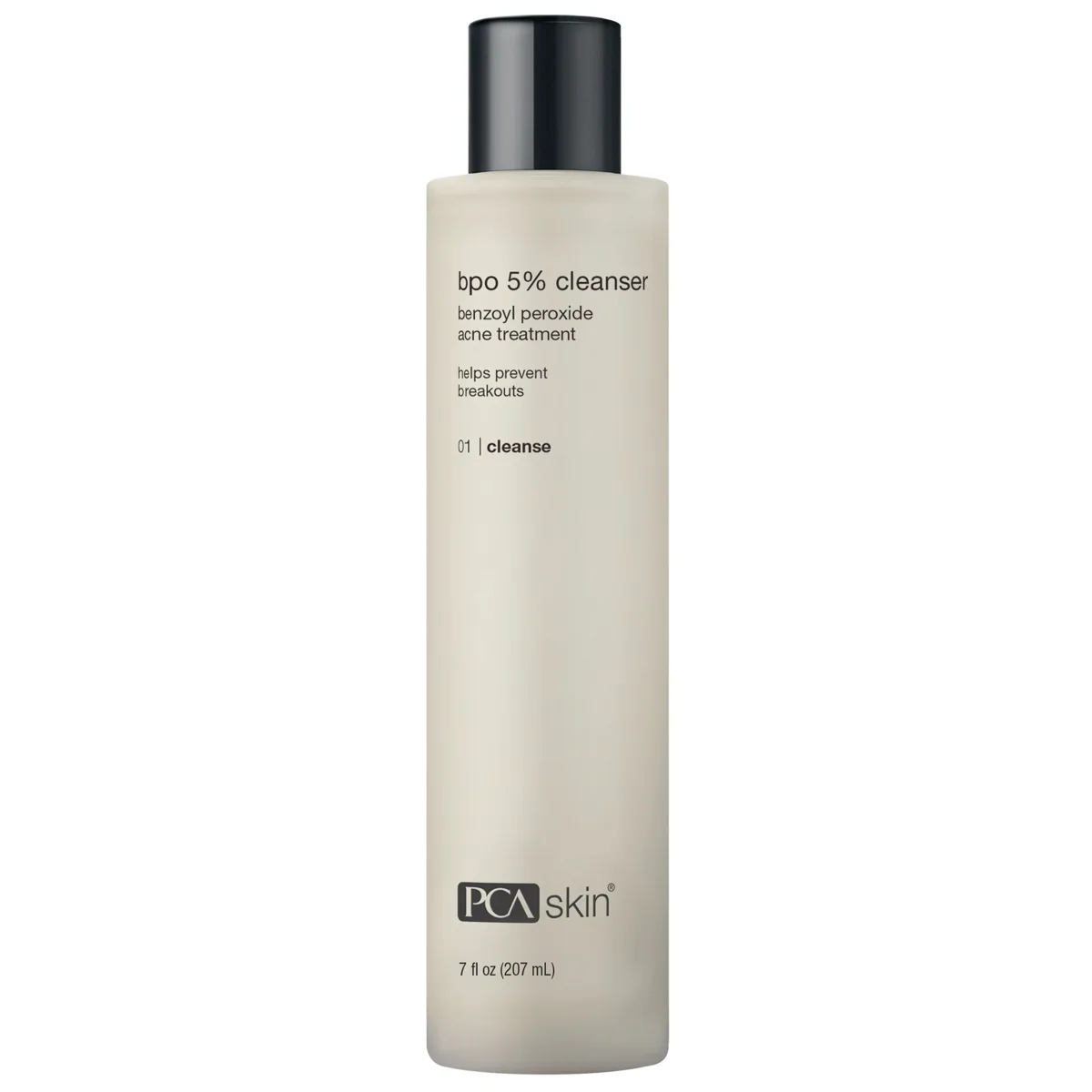 PCA Skin BPO 5% Cleanser in a white professional squeeze tube