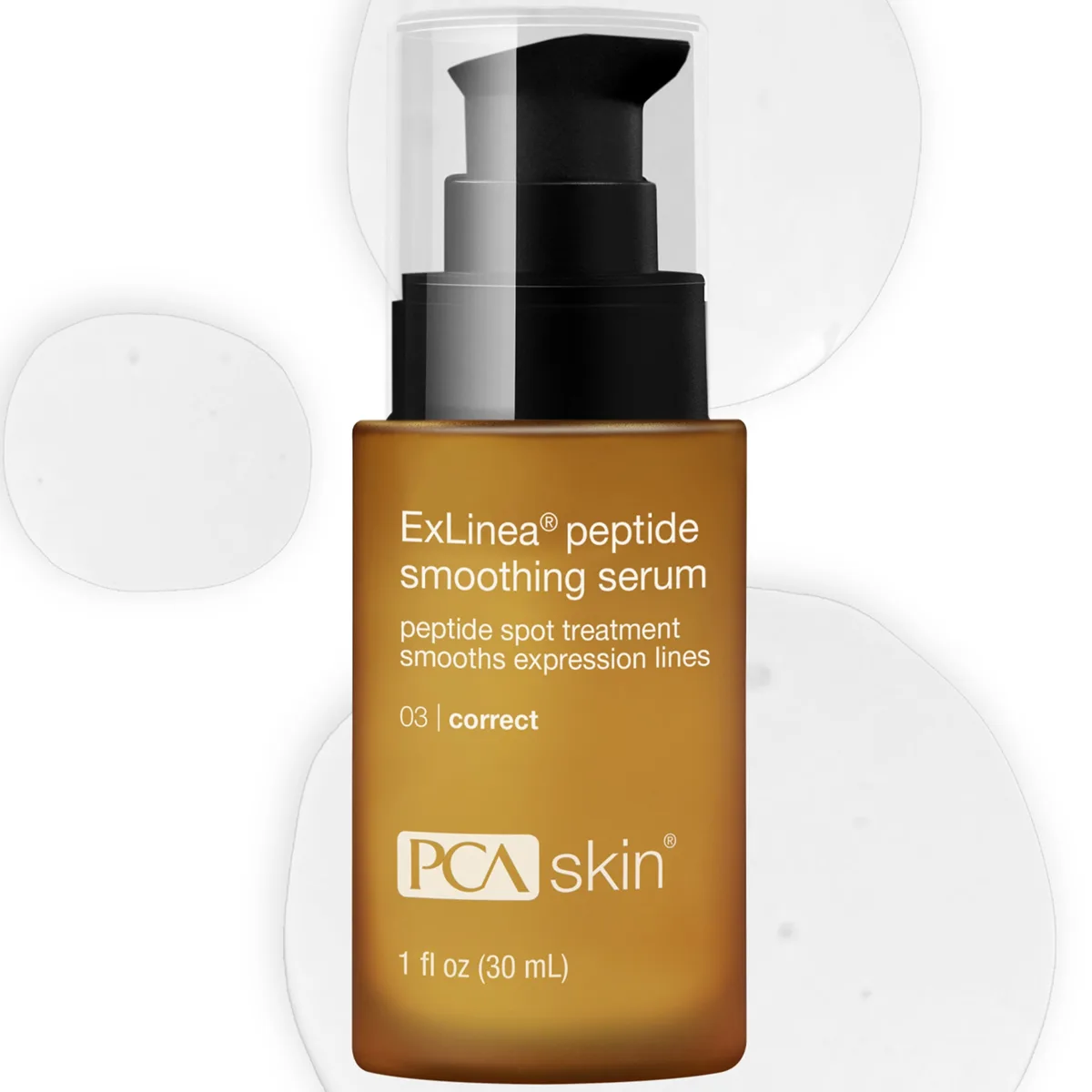 PCA Skin ExLinea Peptide Smoothing Serum in an airless pump bottle