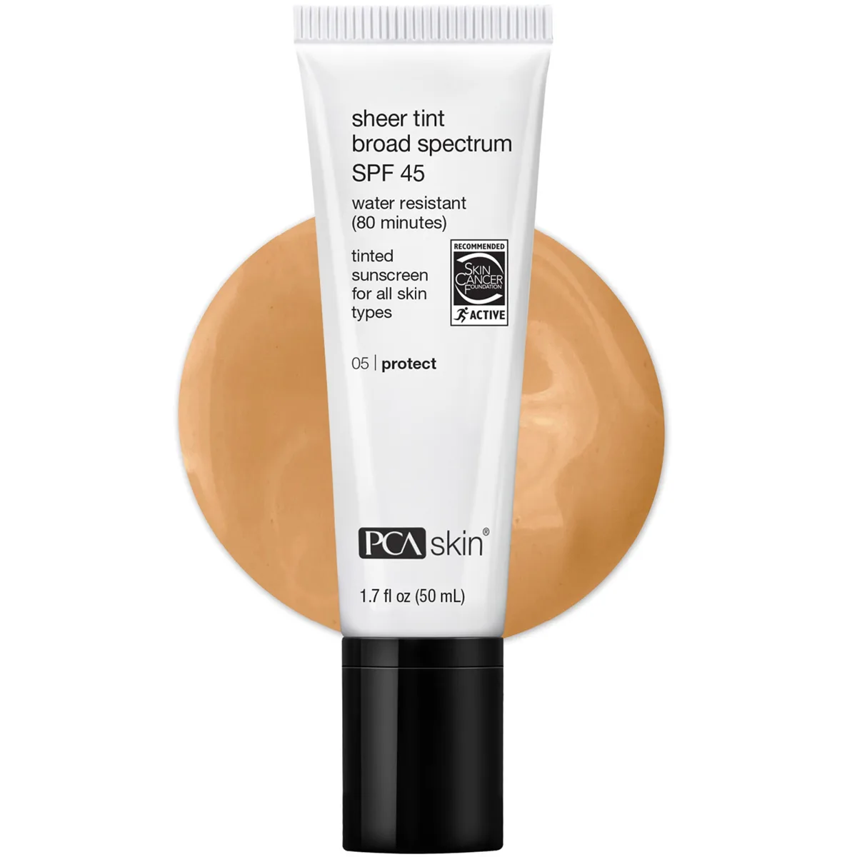 PCA Skin Sheer Tint Broad Spectrum SPF 45 tinted mineral sunscreen tube