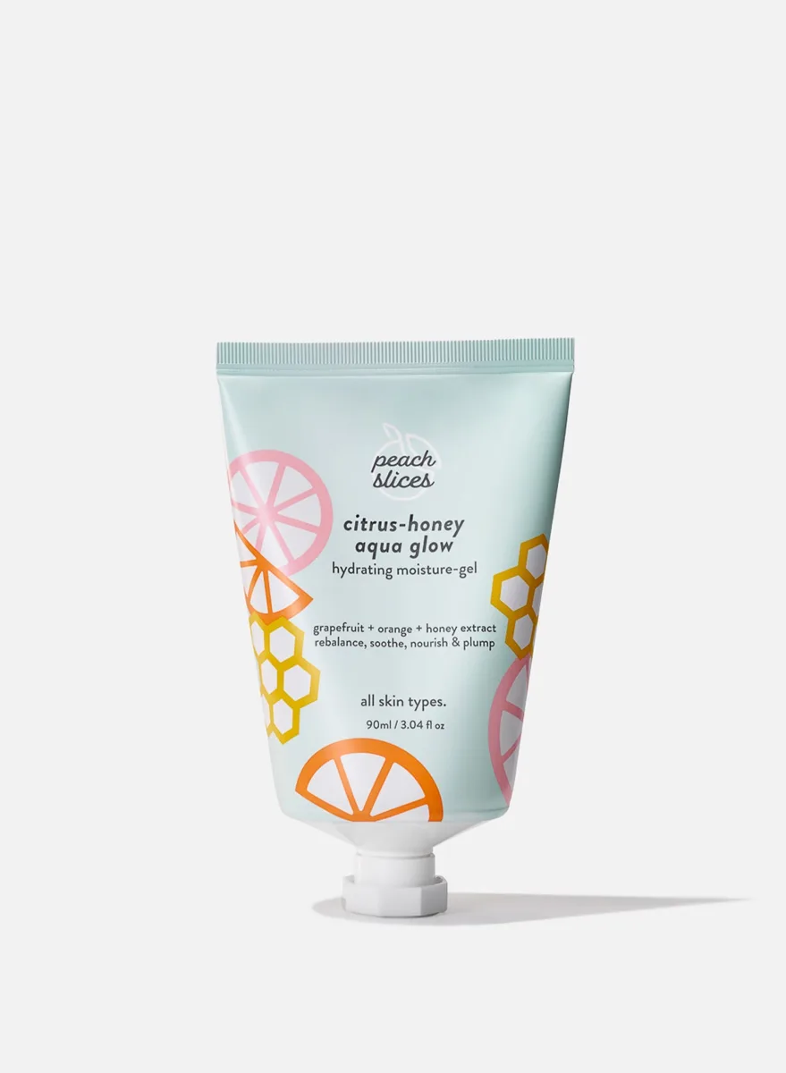 Peach Slices Citrus-Honey Aqua Glow Moisturizer jar