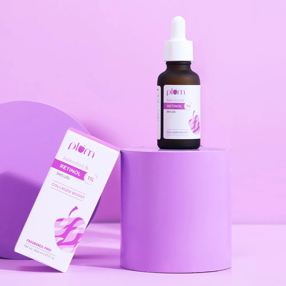 Plum 1% Retinol Anti-Aging Face Serum 20ml amber glass dropper bottle
