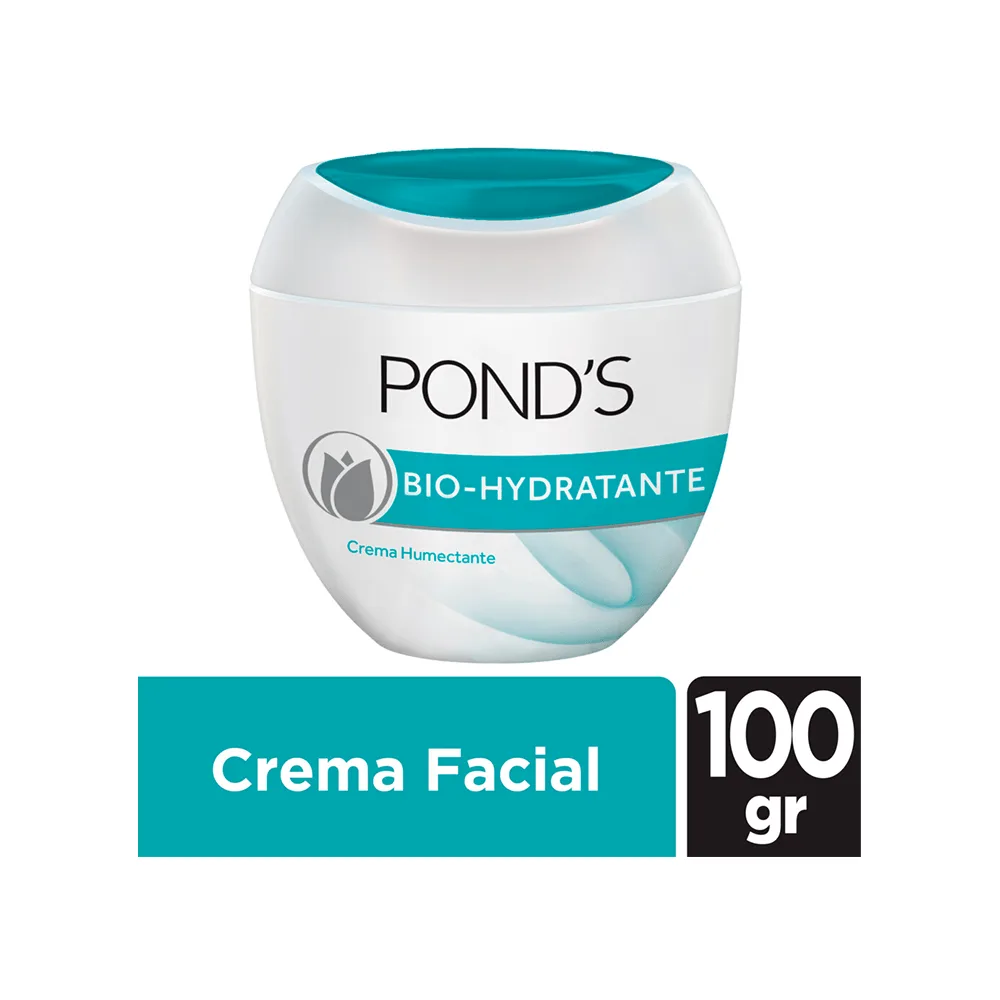 Pond's Bio-Hydratante Moisturizer blue jar with blue lid and white label