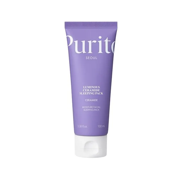 Purito Dermide Cica Barrier Sleeping Pack in a frosted glass jar with minimalist Purito Seoul branding