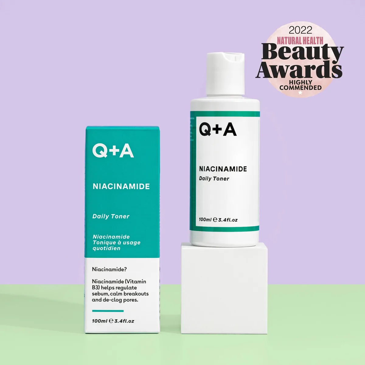 Q+A Skincare Niacinamide Daily Toner 100ml bottle
