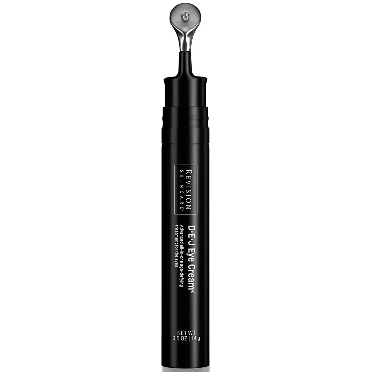 Revision Skincare D.E.J. Eye Cream in a white tube with metal applicator tip