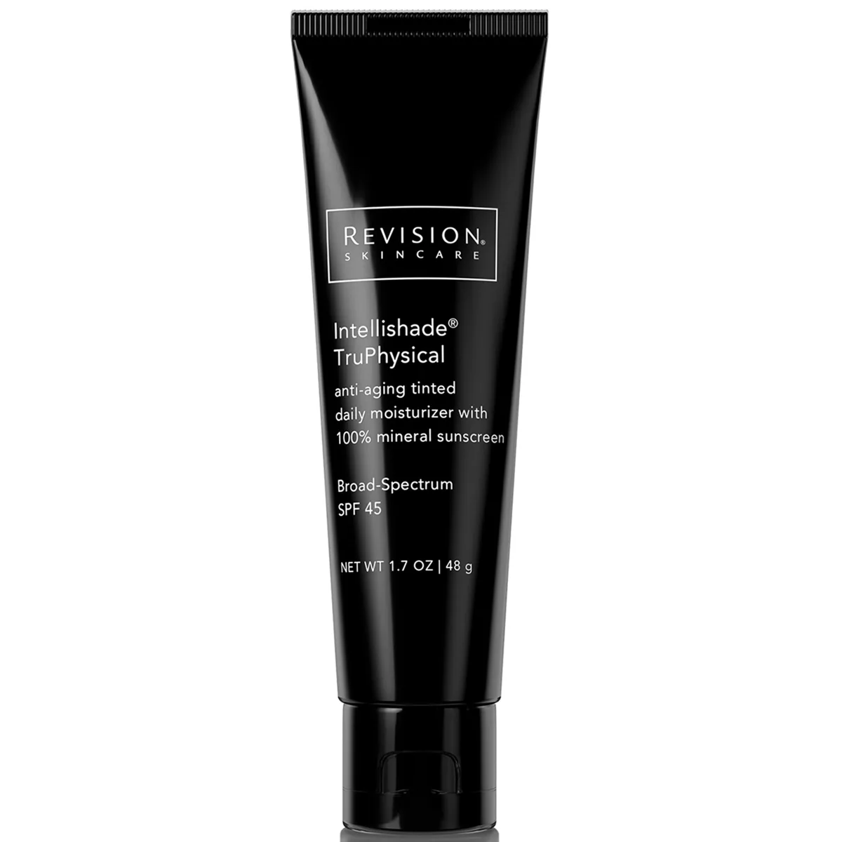 Revision Skincare Intellishade TruPhysical SPF 45 tinted mineral sunscreen tube