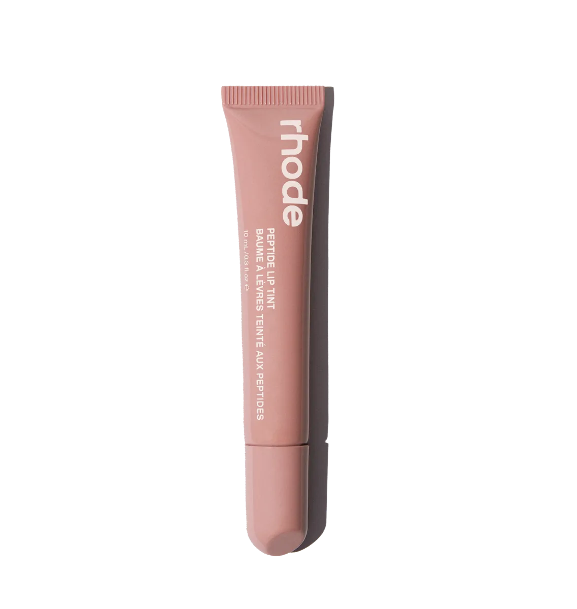 Rhode Peptide Lip Tint tinted lip balm in slim squeeze tube with doe-foot applicator