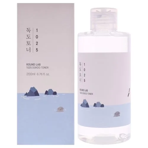 Round Lab 1025 Dokdo Toner in a tall opaque white plastic bottle