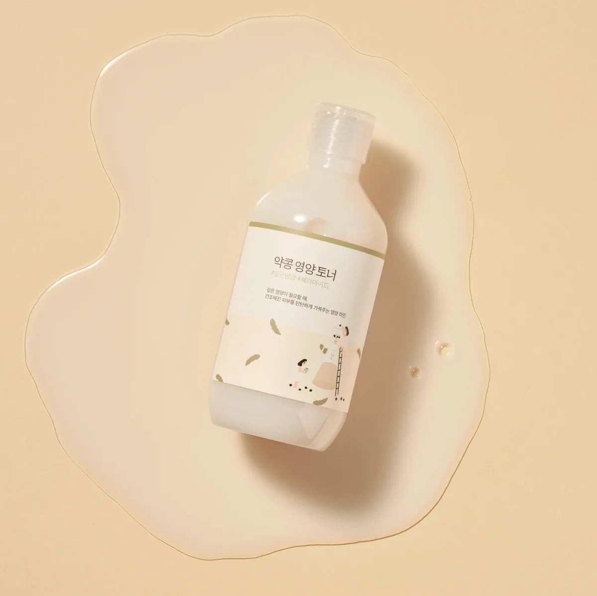 Round Lab Soybean Nourishing Toner in a tall cream-colored plastic bottle