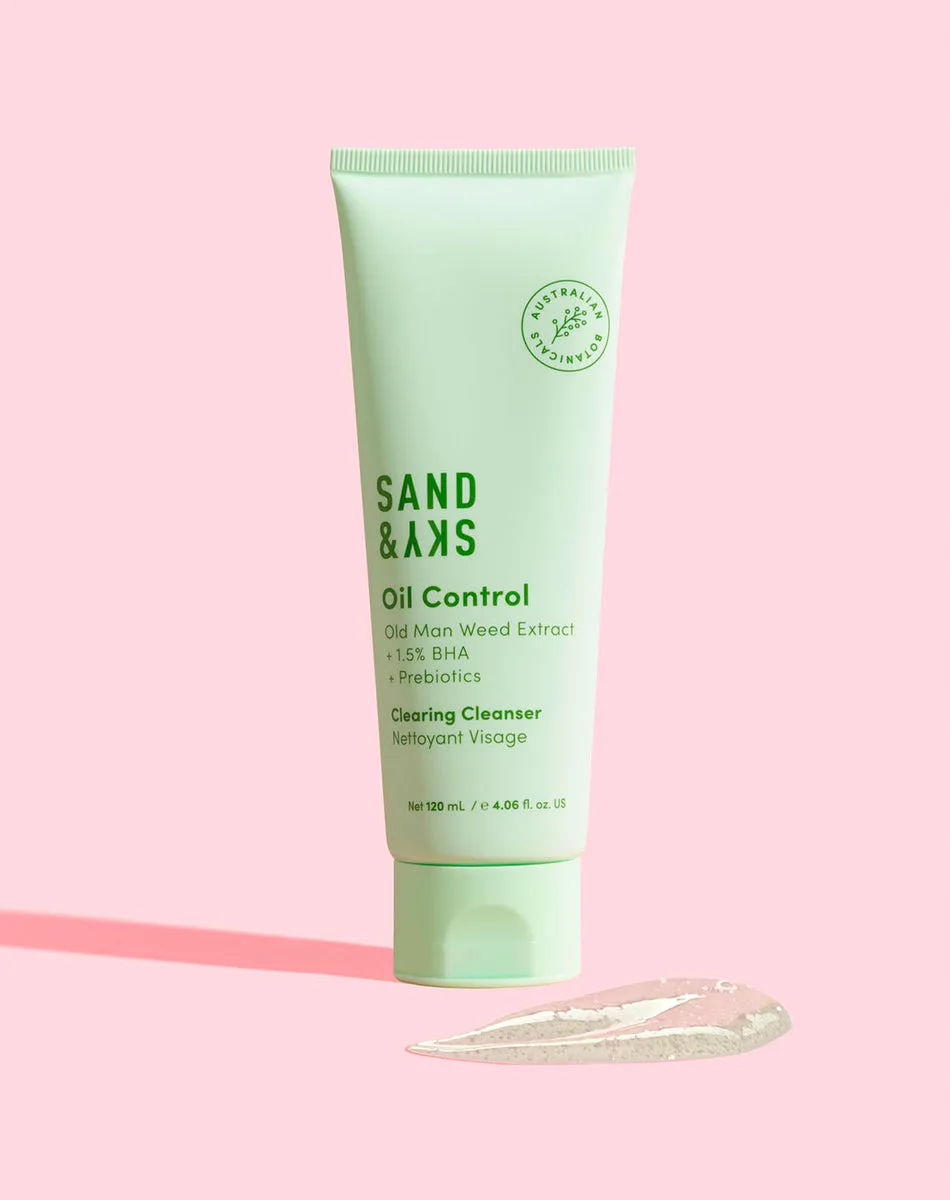 Sand & Sky Oil Control Clearing Moisturizer 50ml pump tube — Australian gel-cream for oily skin with niacinamide and salicylic acid