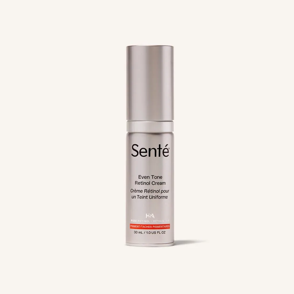 Senté Even Tone Retinol Cream 30ml airless tube — clinical 0.5% encapsulated retinol with heparan sulfate analog