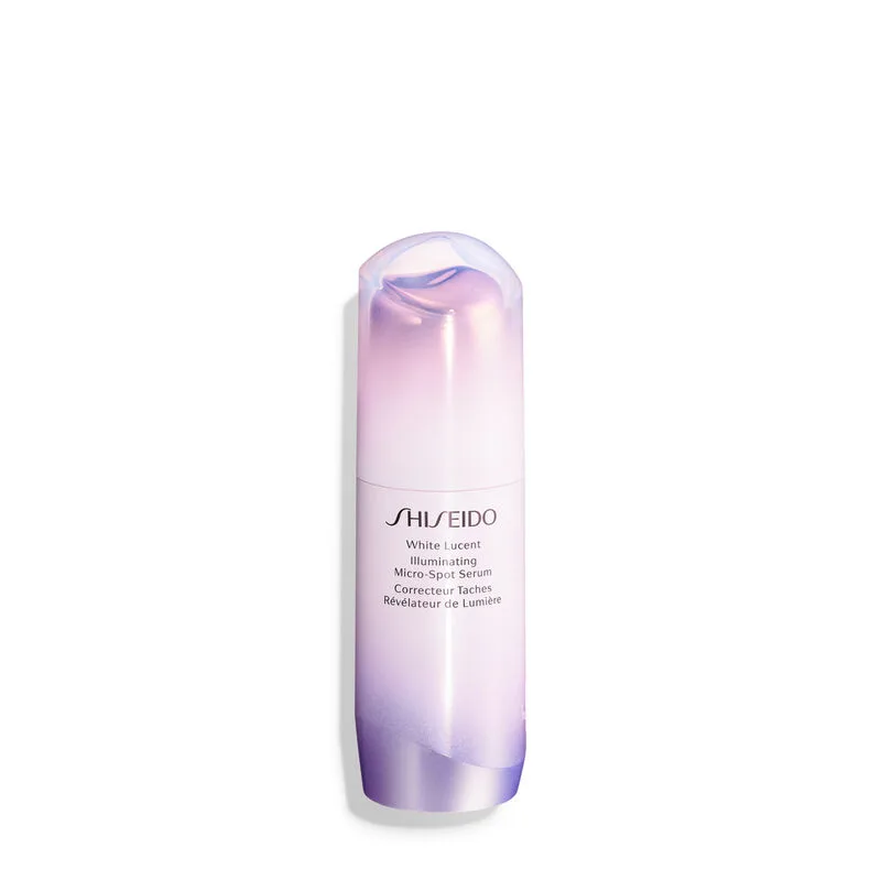 Shiseido White Lucent Illuminating Micro-Spot Serum 50 mL frosted glass bottle with pink gradient