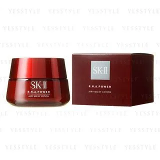 SK-II R.N.A. Power Airy Milky Lotion lightweight anti-aging moisturizer in white and red pump jar