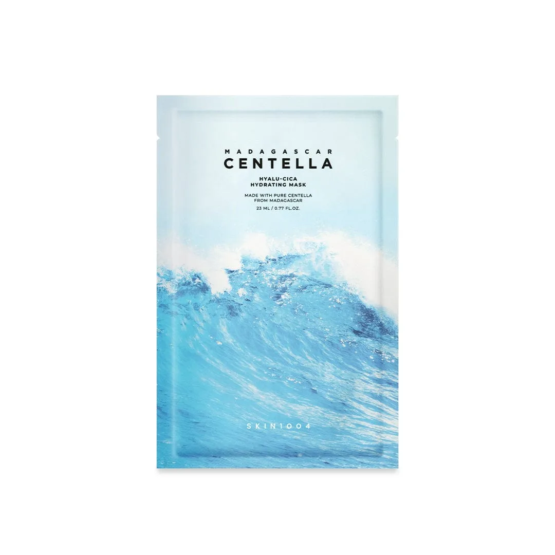 SKIN1004 Hyalu-Cica Hydrating Mask single foil sachet with teal and white packaging
