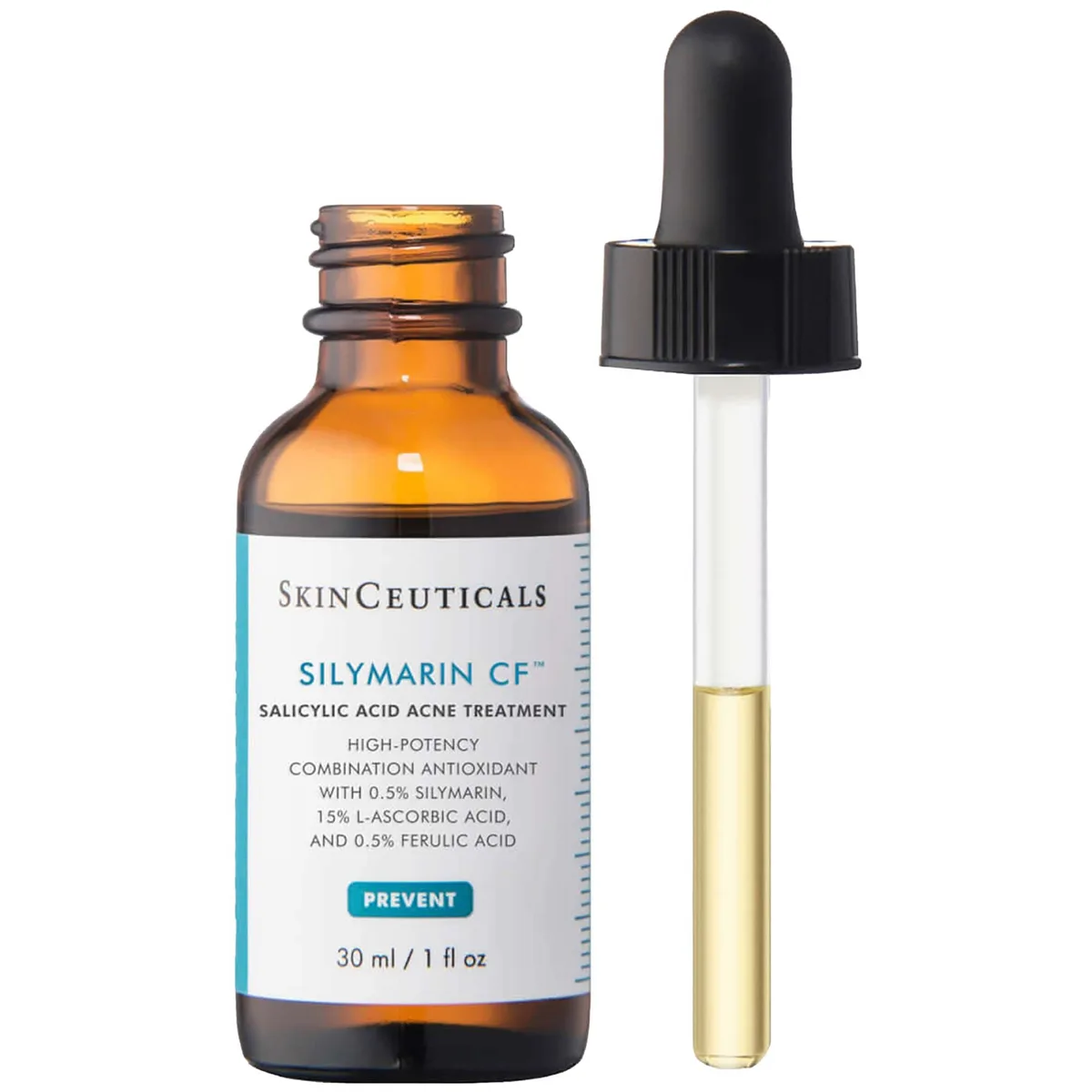 SkinCeuticals Silymarin CF 30ml amber glass dropper bottle