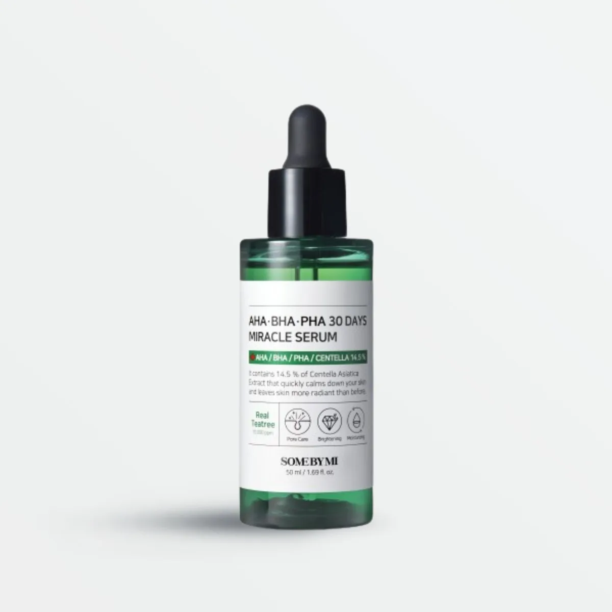 Some By Mi AHA BHA PHA 30 Days Miracle Serum green and white dropper bottle