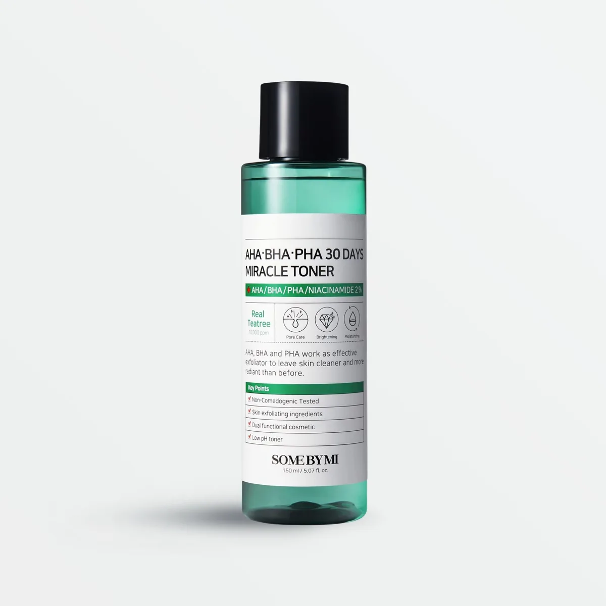 Some By Mi AHA BHA PHA 30 Days Miracle Toner green and white bottle
