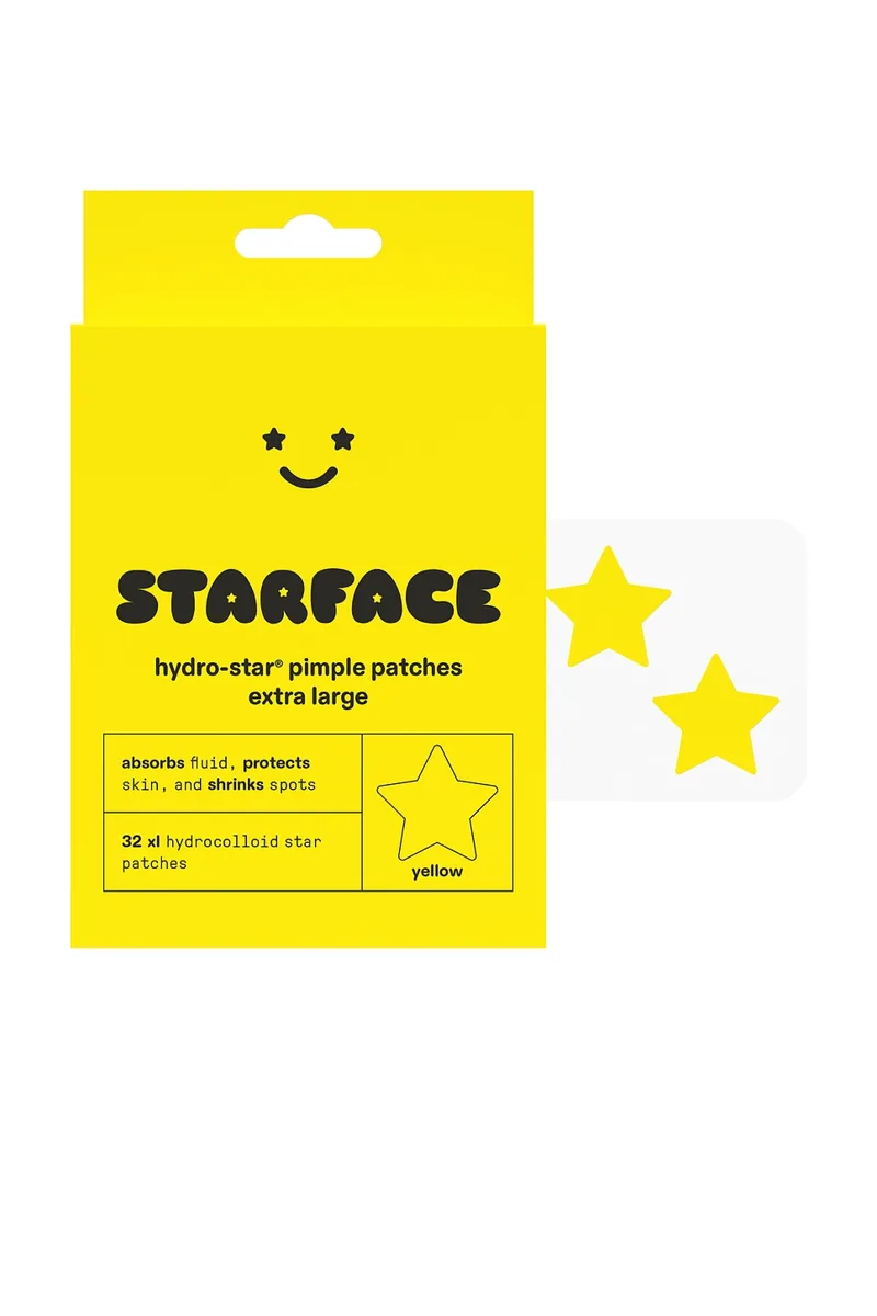 Starface Big Star XL Hydrocolloid Pimple Patches in yellow star compact