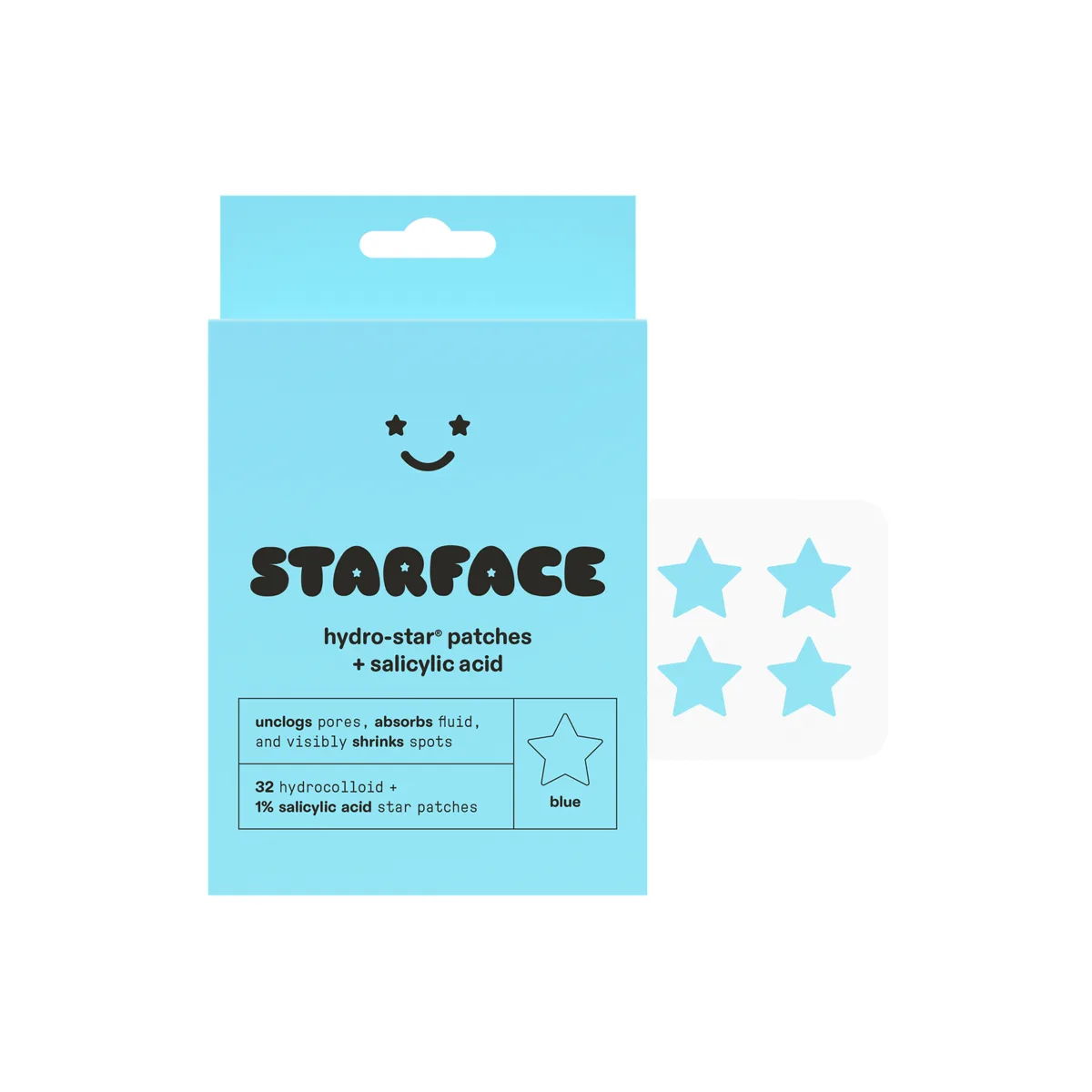 Starface Hydro-Star Salicylic Acid Pimple Patches yellow star-shaped compact