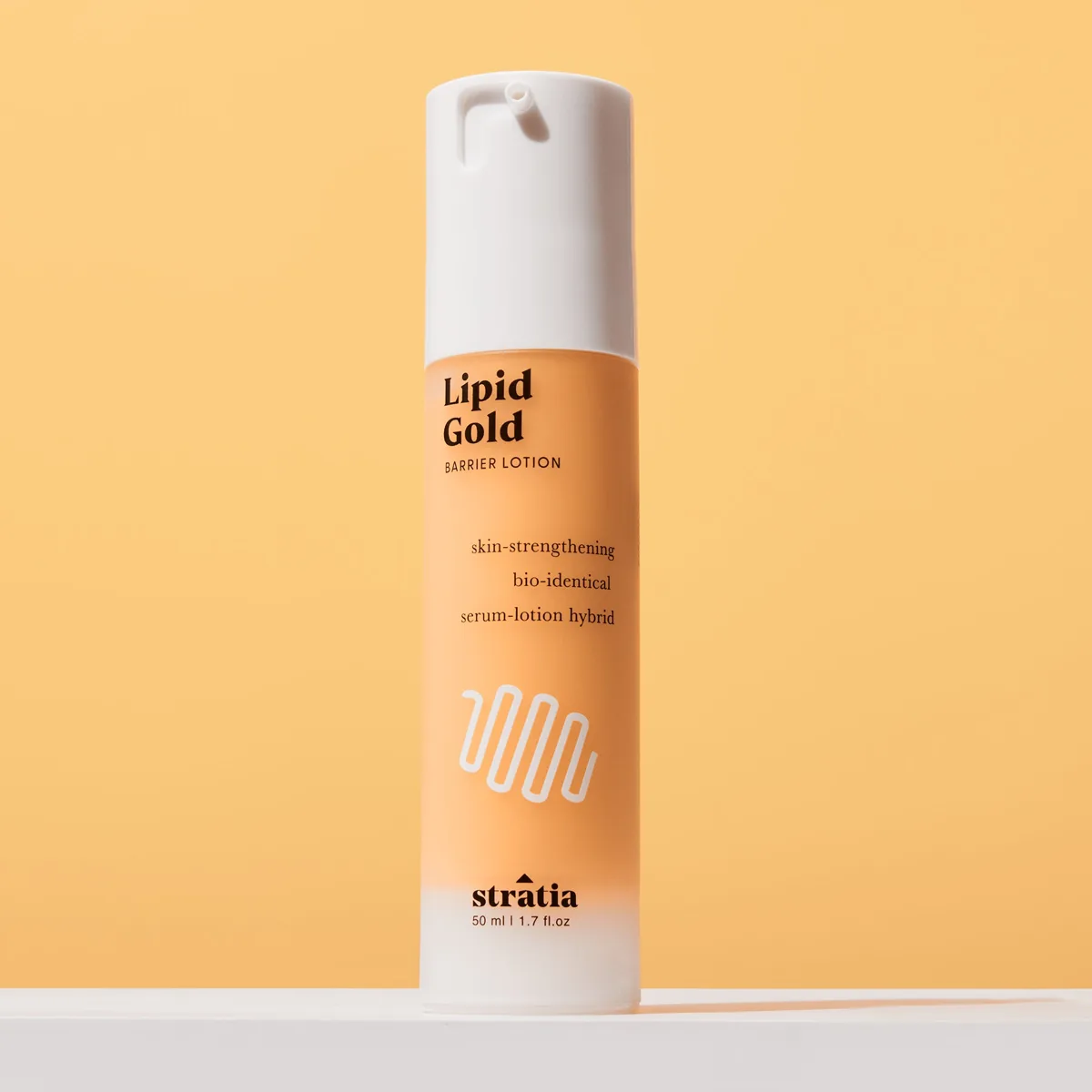 Stratia Liquid Gold 50ml pump bottle — ceramide cholesterol fatty acid barrier repair moisturizer