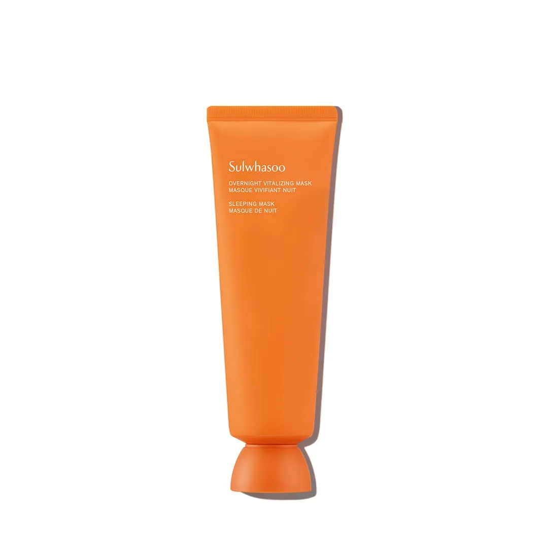 Sulwhasoo Overnight Vitalizing Mask in frosted glass jar with gold accent