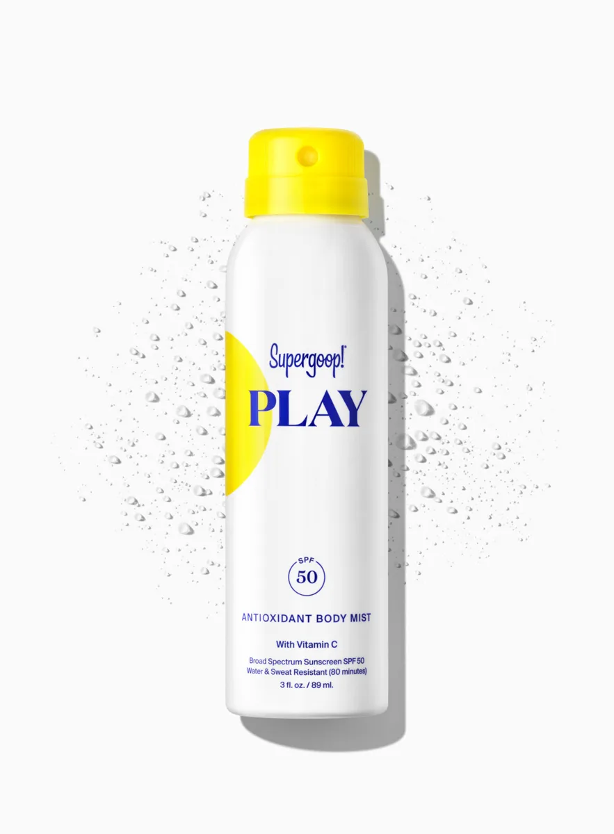 Supergoop! PLAY Antioxidant Body Mist SPF 50 non-aerosol spray canister