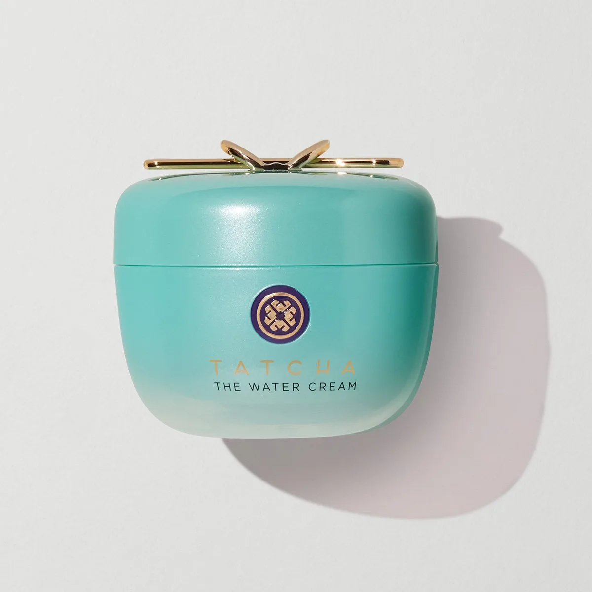 Tatcha The Water Cream Oil-Free Pore Minimizing Moisturizer in signature purple and gold glass jar