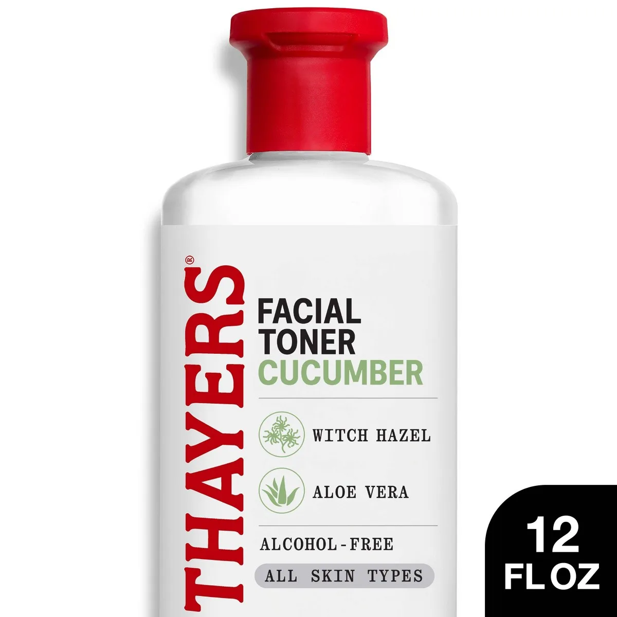 Thayers Cucumber Facial Toner with Witch Hazel in 12 oz plastic bottle