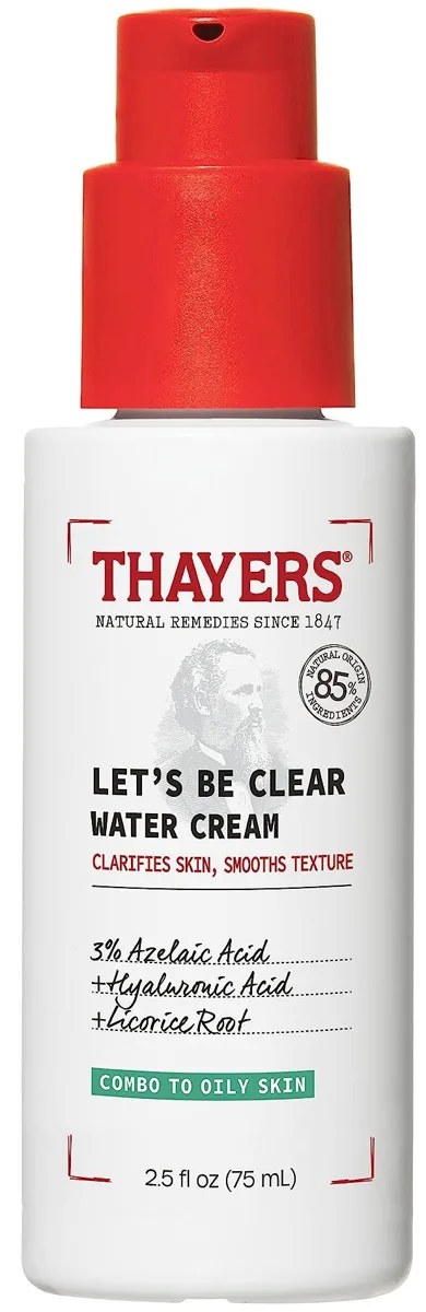 Thayers Let's Be Clear Water Cream in 2.5 oz airless pump tube