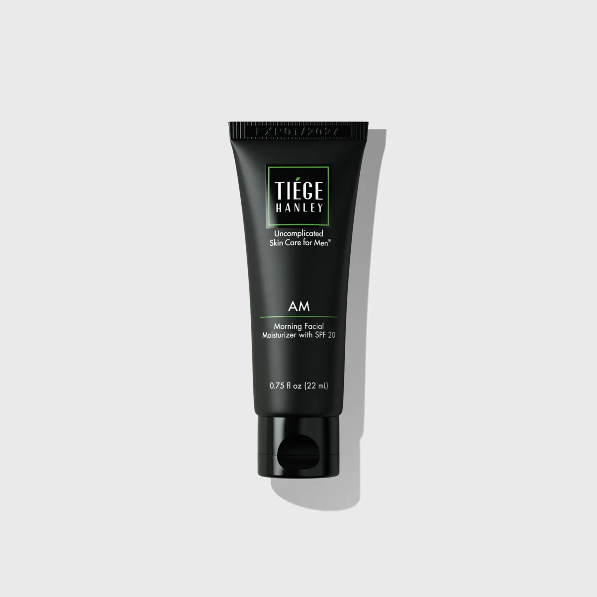 Tiege Hanley AM Moisturizer with SPF 20 in a minimalist squeeze tube