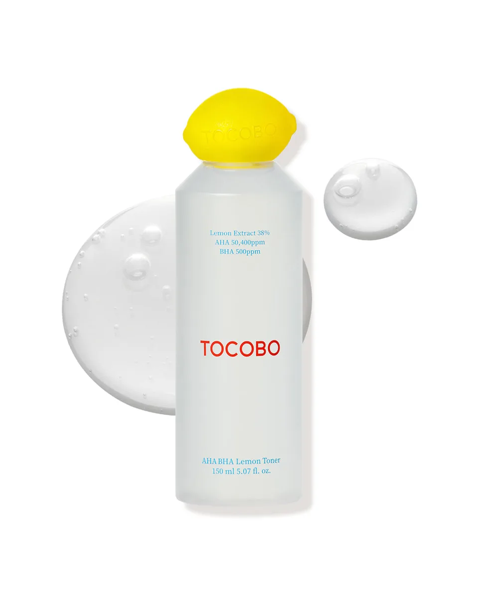 Tocobo AHA BHA Lemon Toner clear plastic bottle
