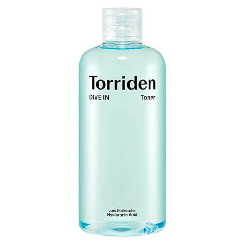 Torriden DIVE-IN Low Molecule Hyaluronic Acid Toner 300ml bottle with pale blue liquid