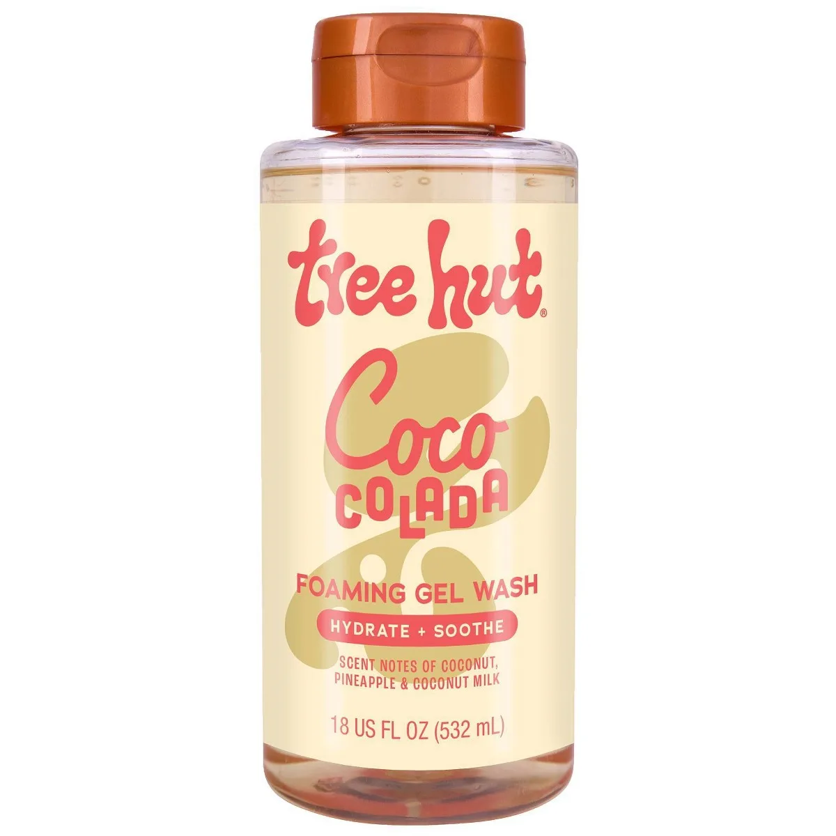 Tree Hut Coco Colada Foaming Gel Body Wash 18 fl oz bottle with tropical design