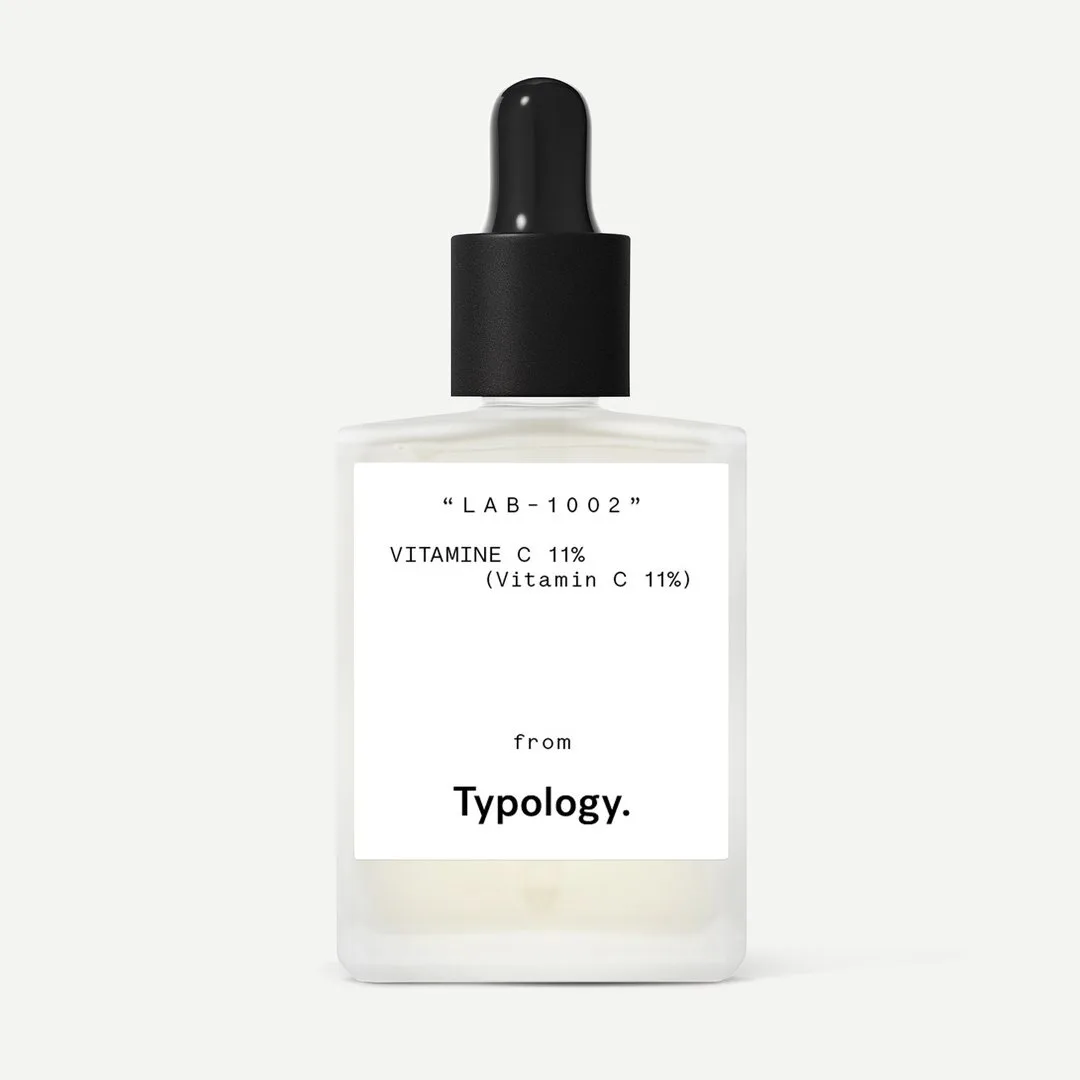 Typology Vitamin C Serum 11% in a 30ml amber glass dropper bottle